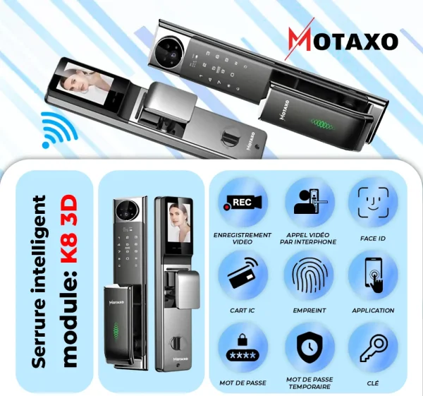 serrure intelligente maroc , serrure intelligente , serrure connectée wifi , serrure domotique , serrure porte intelligente maroc , serrure intelligente avec caméra maroc , meilleur serrure intelligente ,
