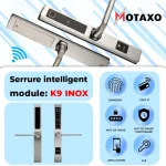 Serrure intelligent Maroc MOTAXO K9 INOX serrure intelligente maroc , serrure intelligente , serrure connectée wifi , serrure domotique , serrure porte intelligente maroc , serrure intelligente avec caméra maroc , meilleur serrure intelligente ,