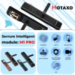 Serrure intelligent Maroc MOTAXO m1 pro serrure intelligente maroc , serrure intelligente , serrure connectée wifi , serrure domotique , serrure porte intelligente maroc , serrure intelligente avec caméra maroc , meilleur serrure intelligente ,