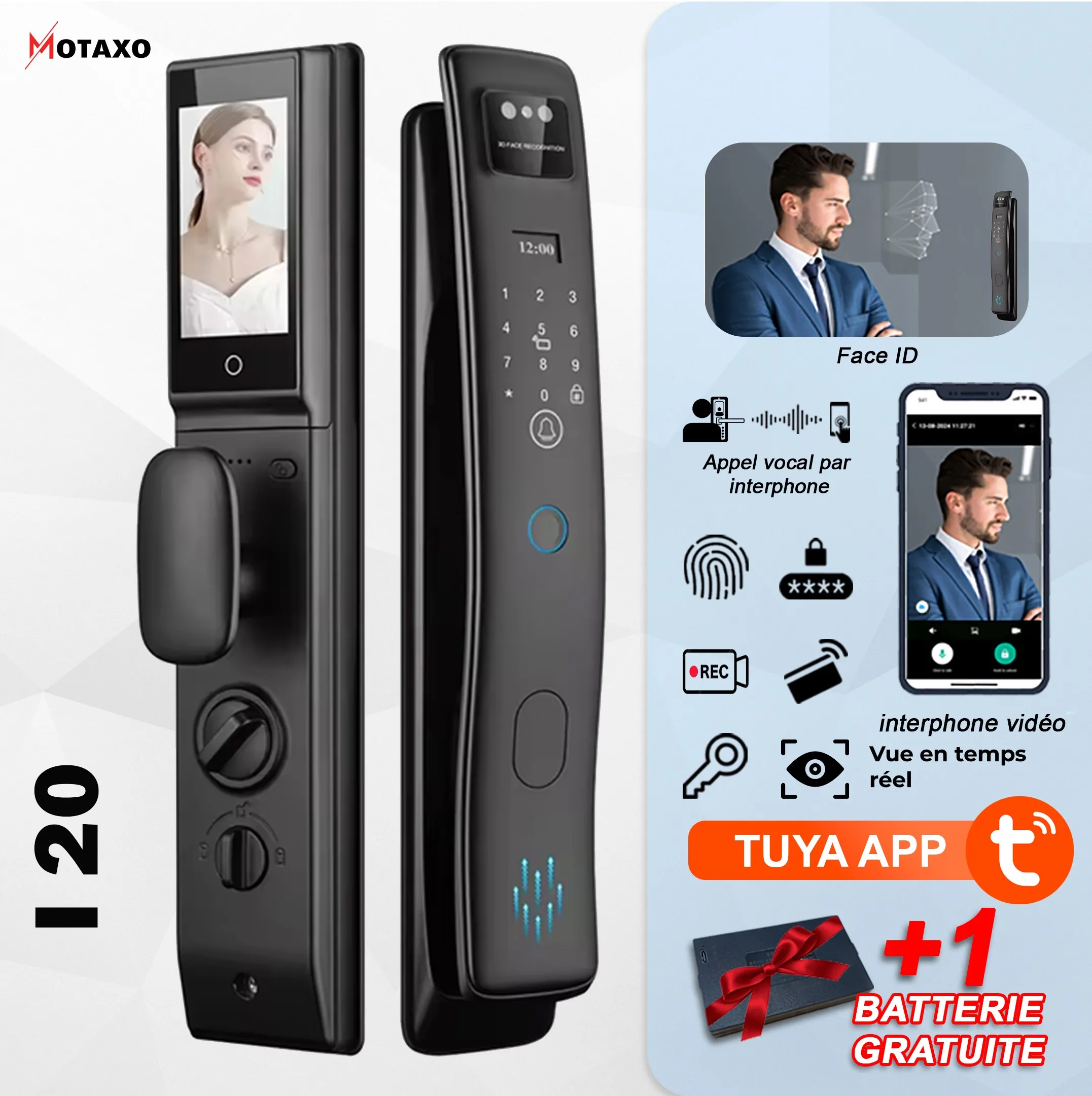 Serrure Intelligente i20 smart lock , smart door lock , poignée connecté , poignée electrrique